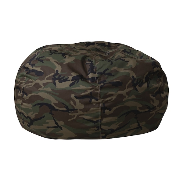 Flash Furniture Bean Bag Chair, 42 in W 42" L 19" H - DG-BEAN-LARGE-CAMO-GG