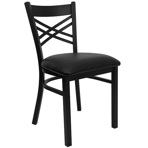 Flash Furniture Hercules Restaurant Chair, Black Back, 16-1/2 in W 17" L 32-1/4" H - XU-6FOBXBK-BLKV-GG