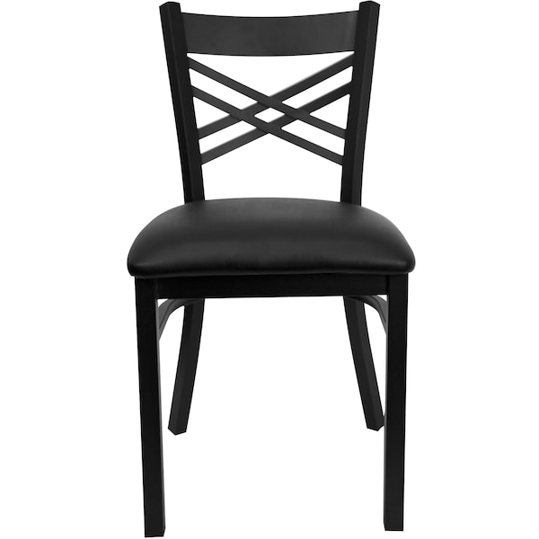 Flash Furniture Hercules Restaurant Chair, Black Back, 16-1/2 in W 17" L 32-1/4" H - XU-6FOBXBK-BLKV-GG
