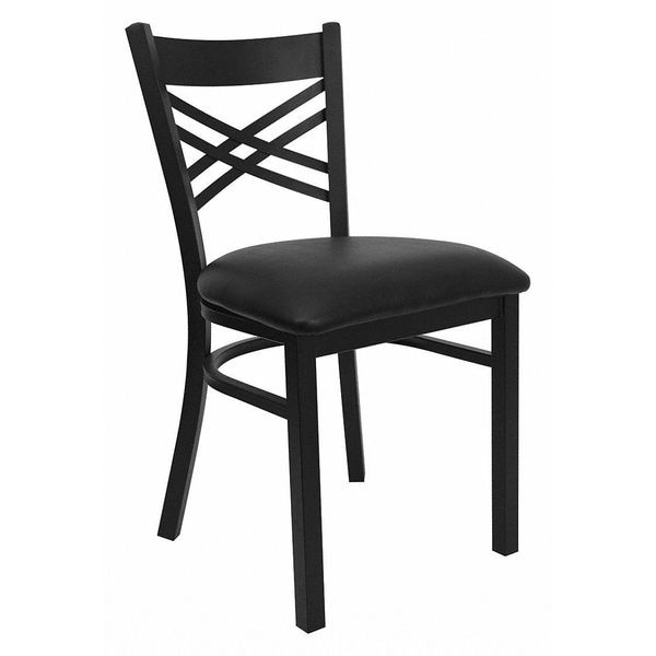 Flash Furniture Hercules Restaurant Chair, Black Back, 16-1/2 in W 17" L 32-1/4" H - XU-6FOBXBK-BLKV-GG