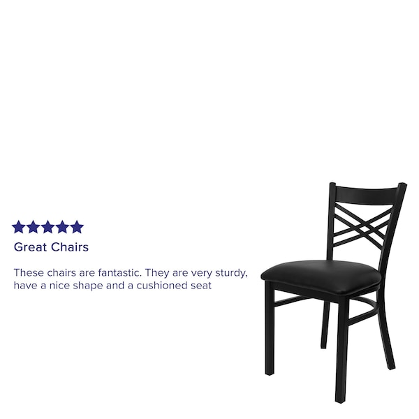 Flash Furniture Hercules Restaurant Chair, Black Back, 16-1/2 in W 17" L 32-1/4" H - XU-6FOBXBK-BLKV-GG