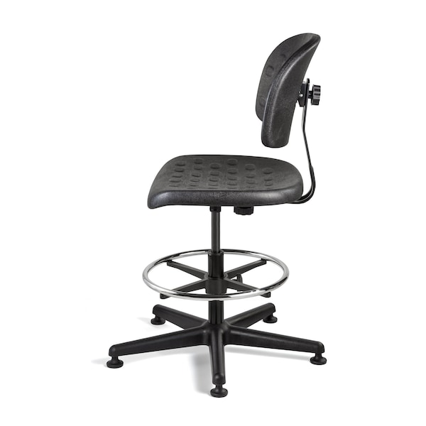 Bevco Task Chairs Drafting Chair, No Arm, 21-1/2" to 31" Height, Polyurethane, Black - V7507MG
