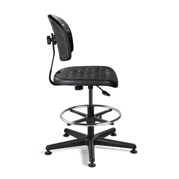 Bevco Task Chairs Drafting Chair, No Arm, 21-1/2" to 31" Height, Polyurethane, Black - V7507MG