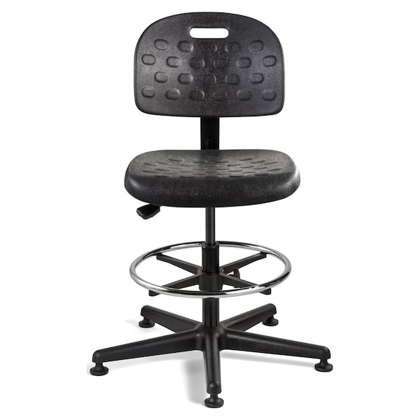 Bevco Task Chairs Drafting Chair, No Arm, 21-1/2" to 31" Height, Polyurethane, Black - V7507MG