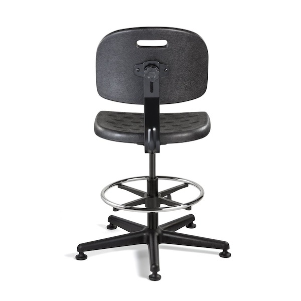 Bevco Task Chairs Drafting Chair, No Arm, 21-1/2" to 31" Height, Polyurethane, Black - V7507MG