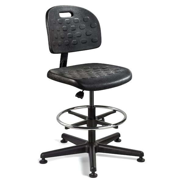 Bevco Task Chairs Drafting Chair, No Arm, 21-1/2" to 31" Height, Polyurethane, Black - V7507MG