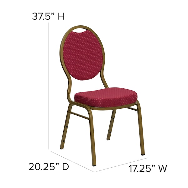 Flash Furniture Hercules Banquet Chair, 17-1/2 in W 21" L 37-3/4" H, Fixed, Fabric Seat - FD-C04-ALLGOLD-2804-GG