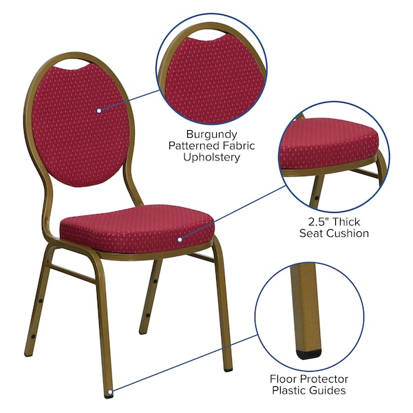 Flash Furniture Hercules Banquet Chair, 17-1/2 in W 21" L 37-3/4" H, Fixed, Fabric Seat - FD-C04-ALLGOLD-2804-GG