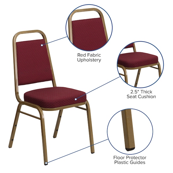 Flash Furniture Hercules Banquet Chair, 17-1/2 in W 20-1/4" L 36" H, Fixed, Fabric Seat - FD-BHF-1-ALLGOLD-0847-BY-GG