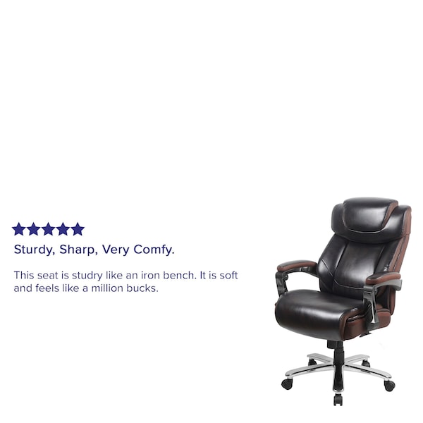 Flash Furniture Contemporary Office Chair, Brown Back, 30 in W 33" L 52" H, Padded - GO-2223-BN-GG