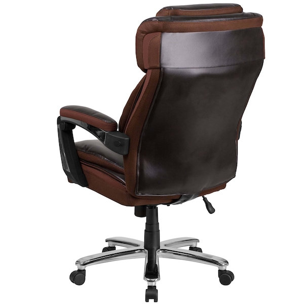 Flash Furniture Contemporary Office Chair, Brown Back, 30 in W 33" L 52" H, Padded - GO-2223-BN-GG