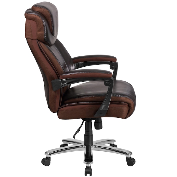Flash Furniture Contemporary Office Chair, Brown Back, 30 in W 33" L 52" H, Padded - GO-2223-BN-GG