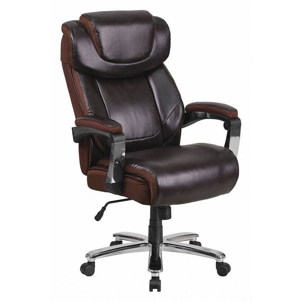 Flash Furniture Contemporary Office Chair, Brown Back, 30 in W 33" L 52" H, Padded - GO-2223-BN-GG