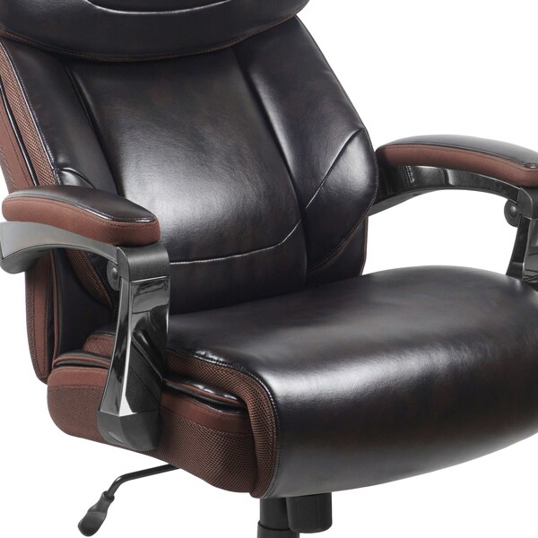 Flash Furniture Contemporary Office Chair, Brown Back, 30 in W 33" L 52" H, Padded - GO-2223-BN-GG