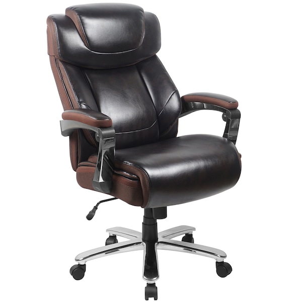 Flash Furniture Contemporary Office Chair, Brown Back, 30 in W 33" L 52" H, Padded - GO-2223-BN-GG