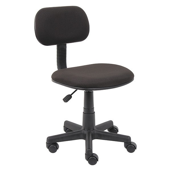 Boss Steno Chair, Black Back, 22 in W 22" L 33-1/2" H, Armless - B205-BK