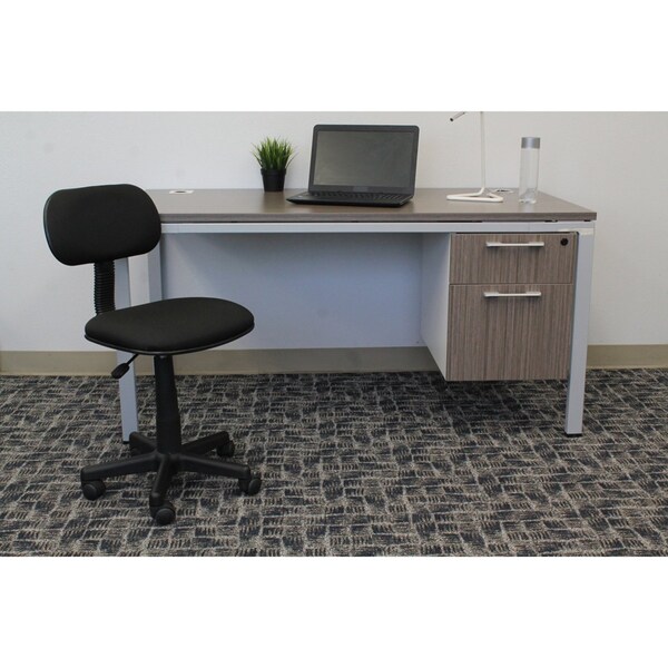 Boss Steno Chair, Black Back, 22 in W 22" L 33-1/2" H, Armless - B205-BK