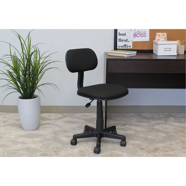 Boss Steno Chair, Black Back, 22 in W 22" L 33-1/2" H, Armless - B205-BK