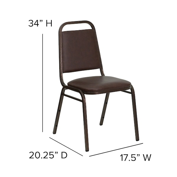 Flash Furniture Hercules Banquet Chair, Brown Back, 17-1/2 in W 20-1/4" L 34" H, Vinyl Seat - FD-BHF-2-BN-GG