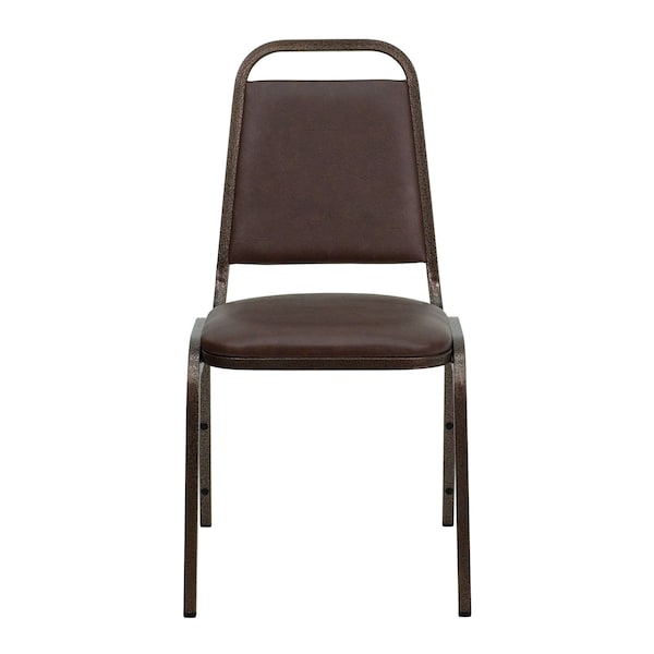 Flash Furniture Hercules Banquet Chair, Brown Back, 17-1/2 in W 20-1/4" L 34" H, Vinyl Seat - FD-BHF-2-BN-GG