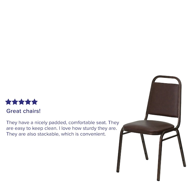 Flash Furniture Hercules Banquet Chair, Brown Back, 17-1/2 in W 20-1/4" L 34" H, Vinyl Seat - FD-BHF-2-BN-GG
