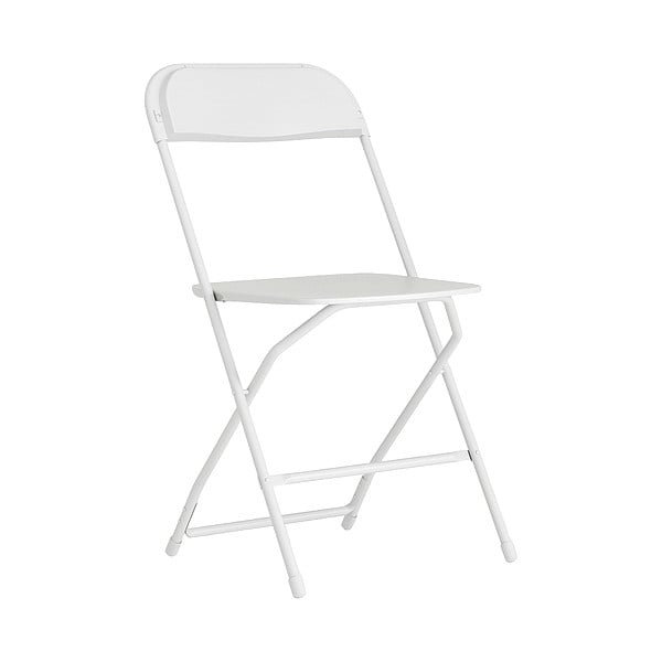 Flash Furniture Hercules Series Plastic Folding Chair White - 2 Pack 650LB Weight Capacity Comfortable Event Chair-Lightweight Folding Chair - 2-LE-L-3-WHITE-GG