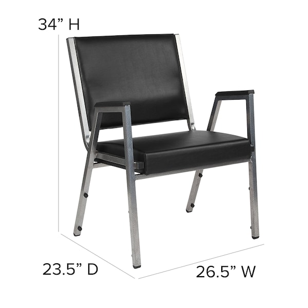 Flash Furniture Contemporary Chair Hercules Bariatric Armchair, Blk Vinyl, Fixed Arms, 18" Height, Vinyl - XU-DG-60443-670-1-BK-VY-GG