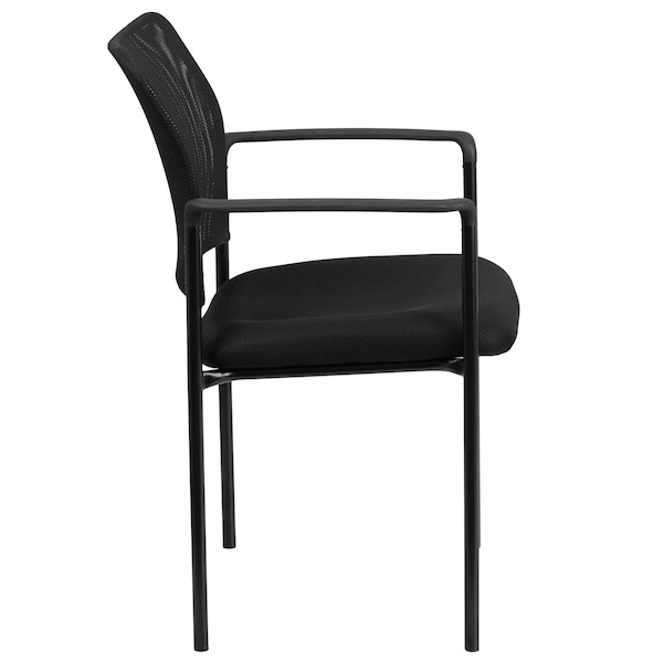 Flash Furniture Contemporary Side Chair, Black Back, 23-1/2 in W 24" L 34-3/4" H, Mesh Seat - GO-516-2-GG