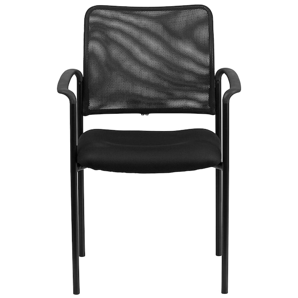 Flash Furniture Contemporary Side Chair, Black Back, 23-1/2 in W 24" L 34-3/4" H, Mesh Seat - GO-516-2-GG