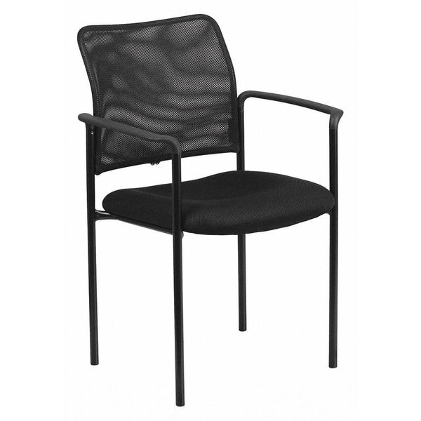 Flash Furniture Contemporary Side Chair, Black Back, 23-1/2 in W 24" L 34-3/4" H, Mesh Seat - GO-516-2-GG
