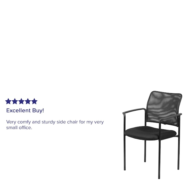 Flash Furniture Contemporary Side Chair, Black Back, 23-1/2 in W 24" L 34-3/4" H, Mesh Seat - GO-516-2-GG