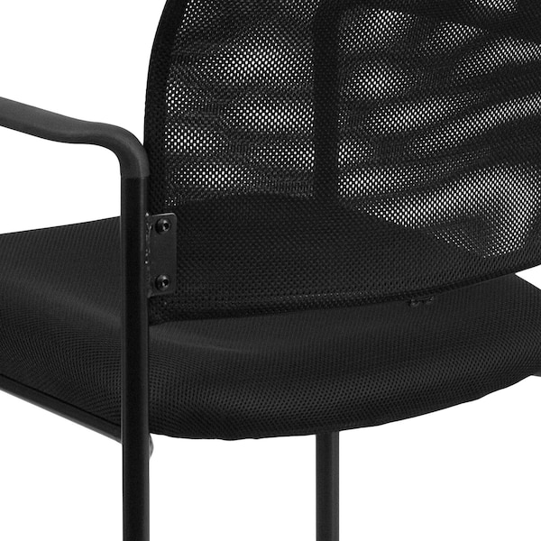 Flash Furniture Contemporary Side Chair, Black Back, 23-1/2 in W 24" L 34-3/4" H, Mesh Seat - GO-516-2-GG