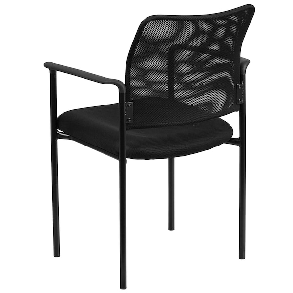 Flash Furniture Contemporary Side Chair, Black Back, 23-1/2 in W 24" L 34-3/4" H, Mesh Seat - GO-516-2-GG