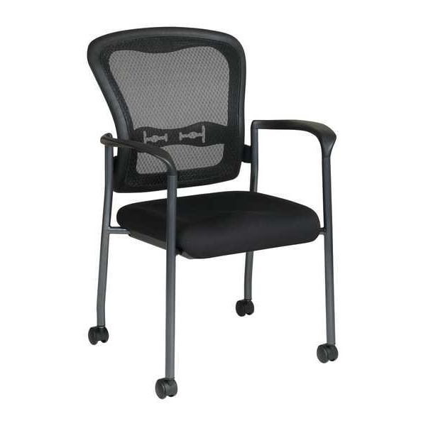 Office Star Chair, Stacking, Fabric/Metal, Fabric, Coal - 84540-30