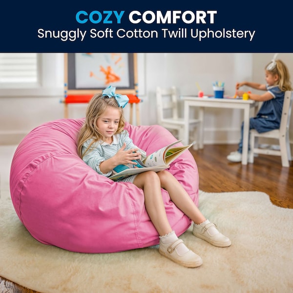 Flash Furniture Bean Bag Chair, 42 in W 42" L 19" H - DG-BEAN-LARGE-SOLID-PK-GG