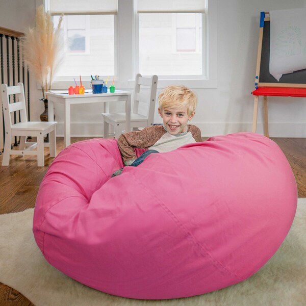 Flash Furniture Bean Bag Chair, 42 in W 42" L 19" H - DG-BEAN-LARGE-SOLID-PK-GG