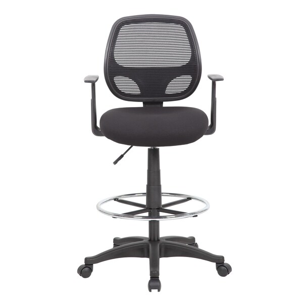 Boss Office Products Commercial Grade Mesh Drafting Chair - with Arms - B16606