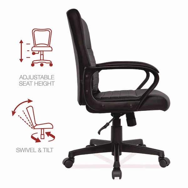 Alera Breich Series Manager Chair, Supports Up to 275 lbs, 16.73" to 20.39" Seat Height, Black - ALEBC42B19