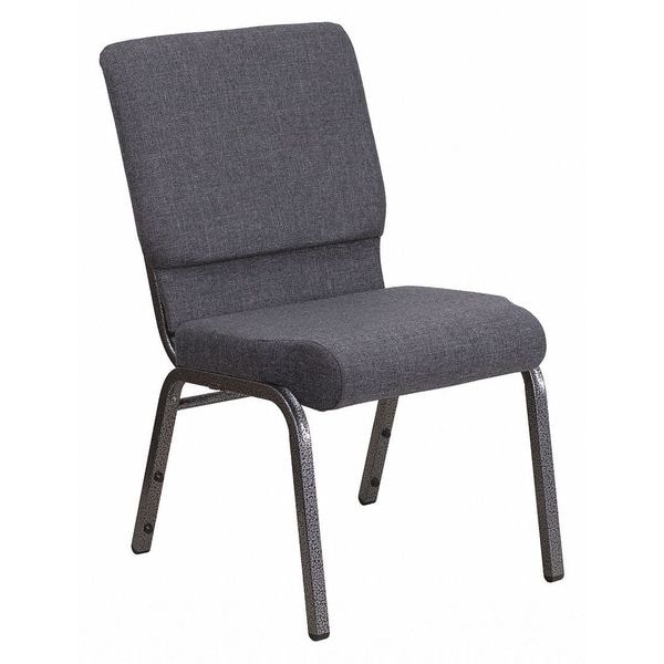Flash Furniture Hercules Church Chair, Gray Back, 19-1/4 in W 25" L 33-1/4" H, Fabric Seat - FD-CH02185-SV-DKGY-GG