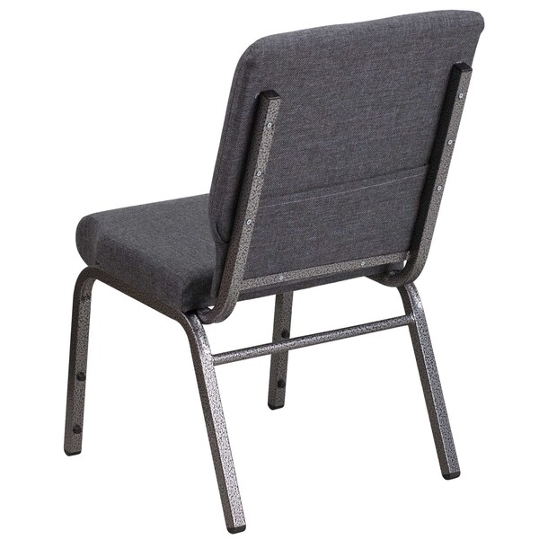 Flash Furniture Hercules Church Chair, Gray Back, 19-1/4 in W 25" L 33-1/4" H, Fabric Seat - FD-CH02185-SV-DKGY-GG