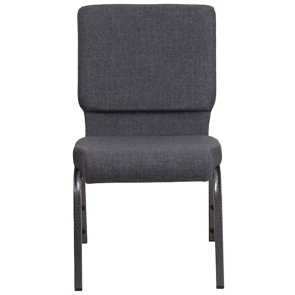 Flash Furniture Hercules Church Chair, Gray Back, 19-1/4 in W 25" L 33-1/4" H, Fabric Seat - FD-CH02185-SV-DKGY-GG