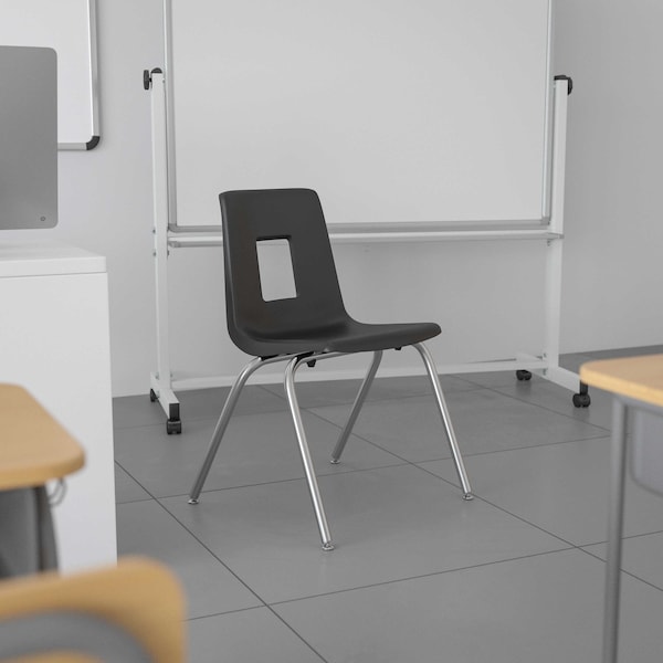 Flash Furniture Advantage Black Student Stack School Chair, 16" - ADV-SSC-16BLK
