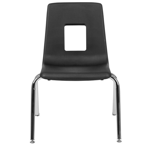Flash Furniture Advantage Black Student Stack School Chair, 16" - ADV-SSC-16BLK
