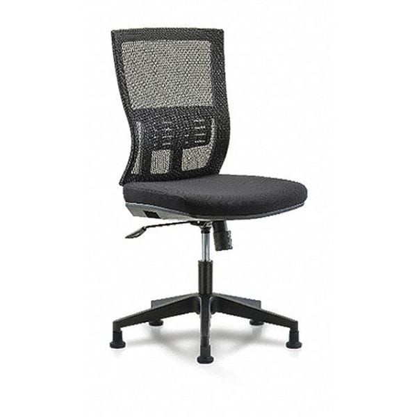 Blue Ridge Ergonomics Desk Chair Modern Mesh Chair, C1, Glides, No Arms, 18-1/2" to 21-1/2" Height, Mesh, Black - BR-MOD-MDHCH-RG-C1-A0-RG