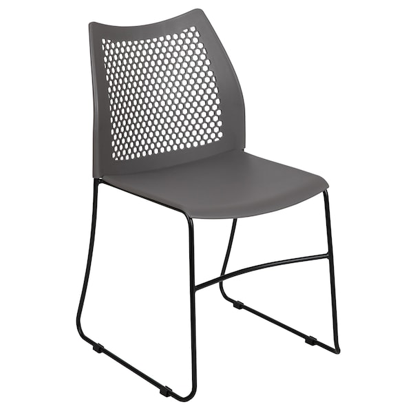 Flash Furniture Gray Plastic Stack Chair - RUT-498A-GY-GG