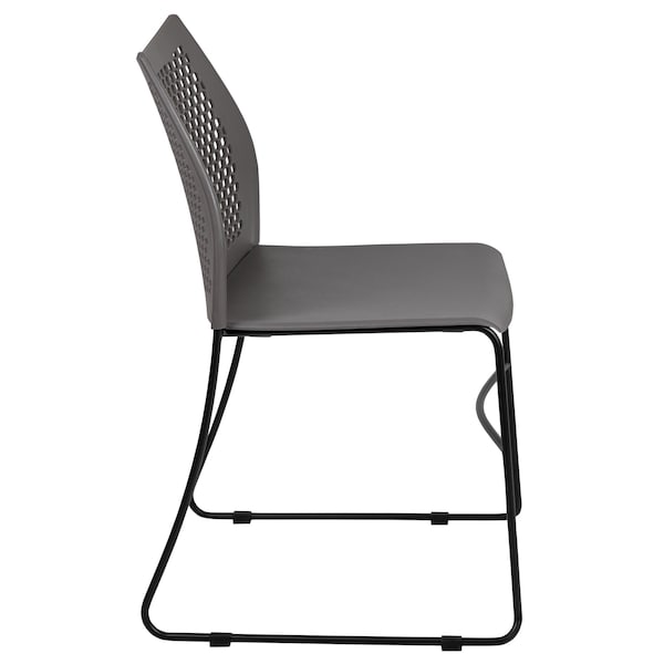 Flash Furniture Gray Plastic Stack Chair - RUT-498A-GY-GG