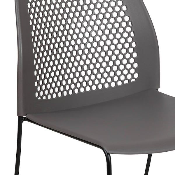 Flash Furniture Gray Plastic Stack Chair - RUT-498A-GY-GG