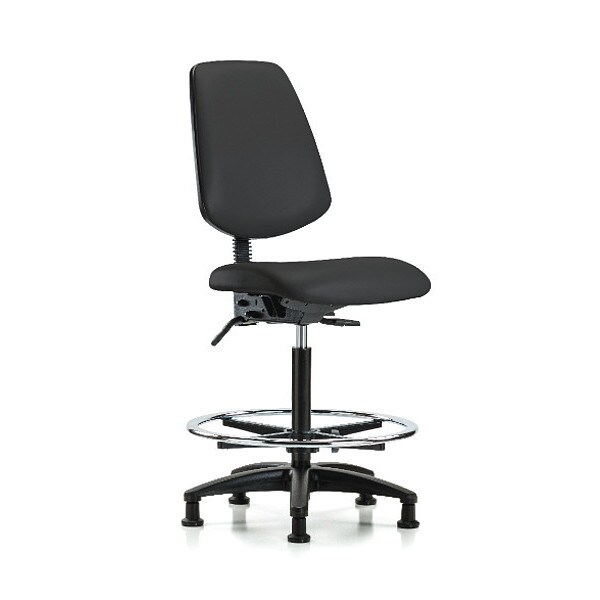 Blue Ridge Ergonomics High Bench Chair No Arms, 26" to 35" Height, Vinyl, Black - BR-VHBCH-MB-RG-T1-A0-CF-RG-8540