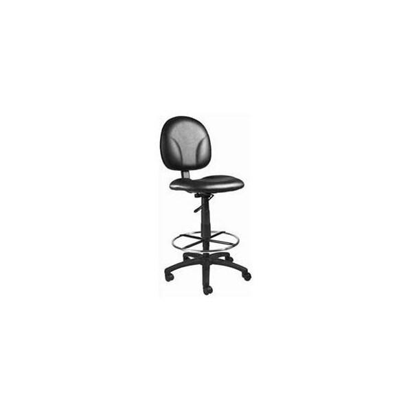 Global Industrial Drafting Stool with Footring, Caressoft Vinyl, Black - B629773