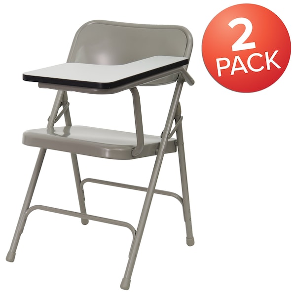 Flash Furniture Premium Steel Folding Chair with Left Handed Tablet Arm - 2-HF-309AST-LFT-GG